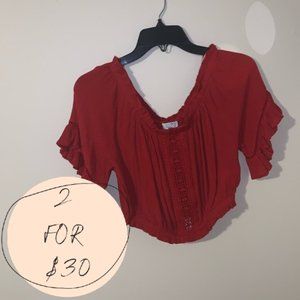 Off shoulder crop top